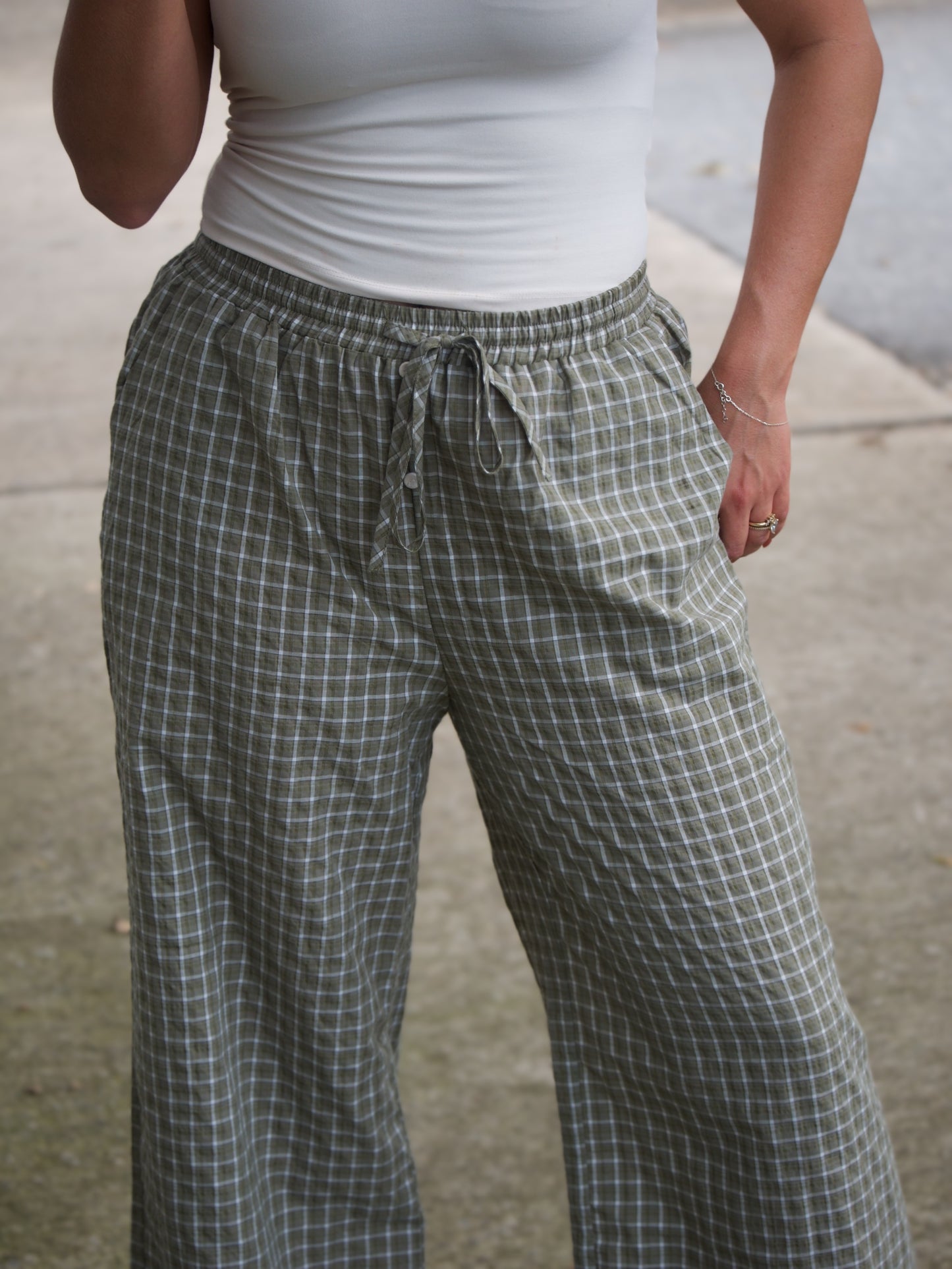 Collectique Olive Gridline Lounge Pants Pants Collectique Small
