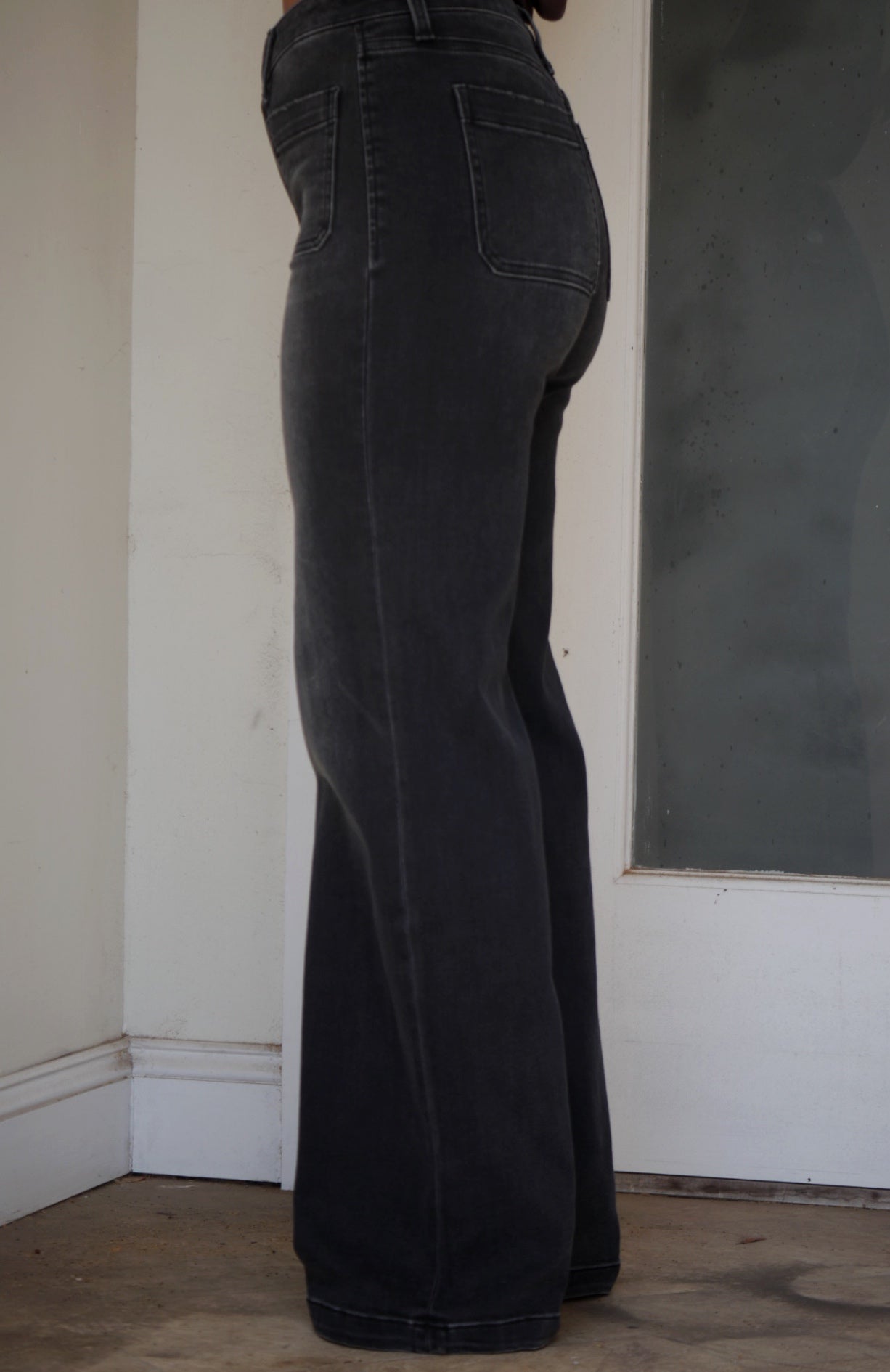 Collectique Charcoal Wide Leg Denim Pants Collectique 24