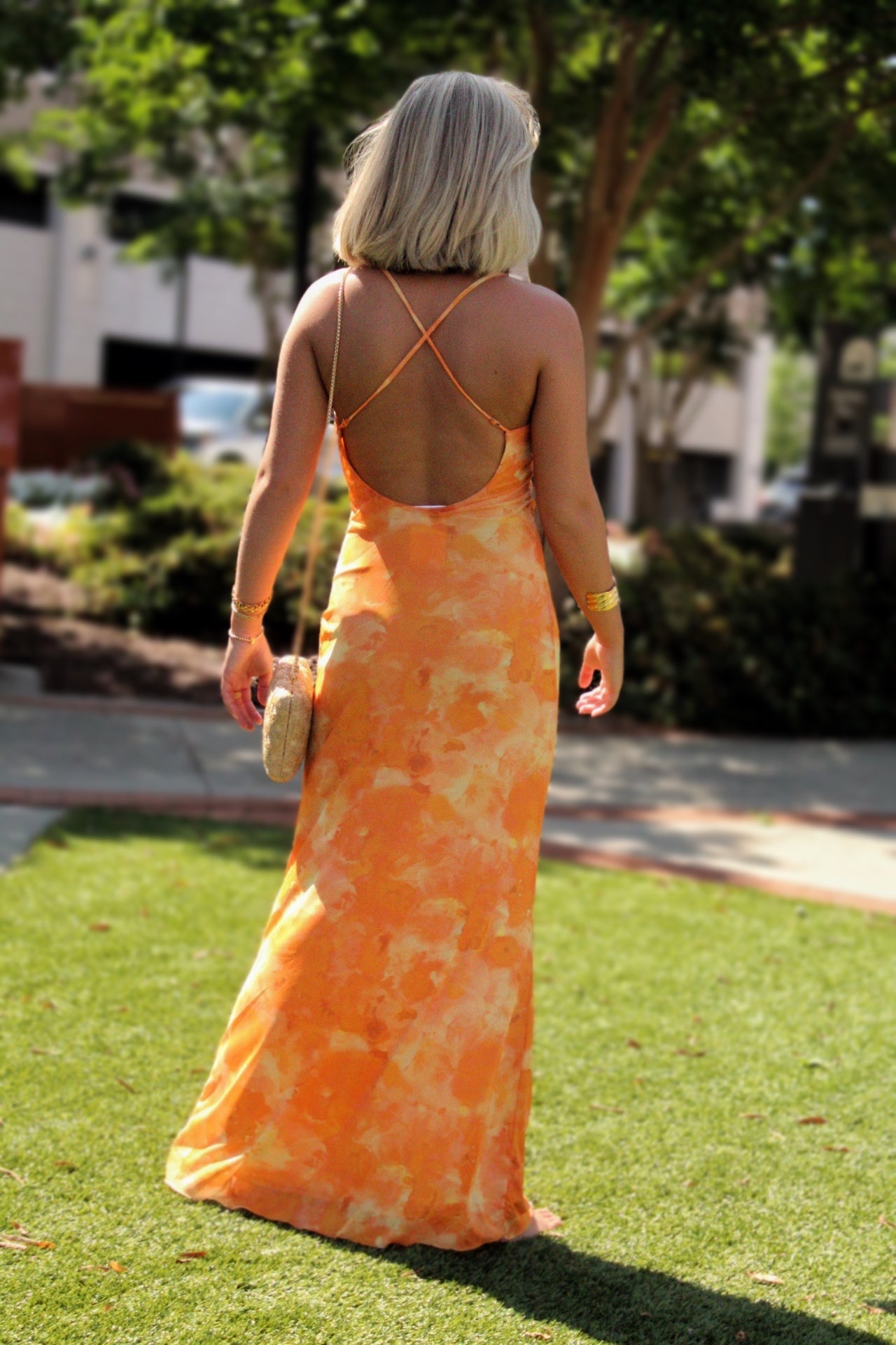 Tangerine Maxi Dress- Summer Wedding Guest Ready