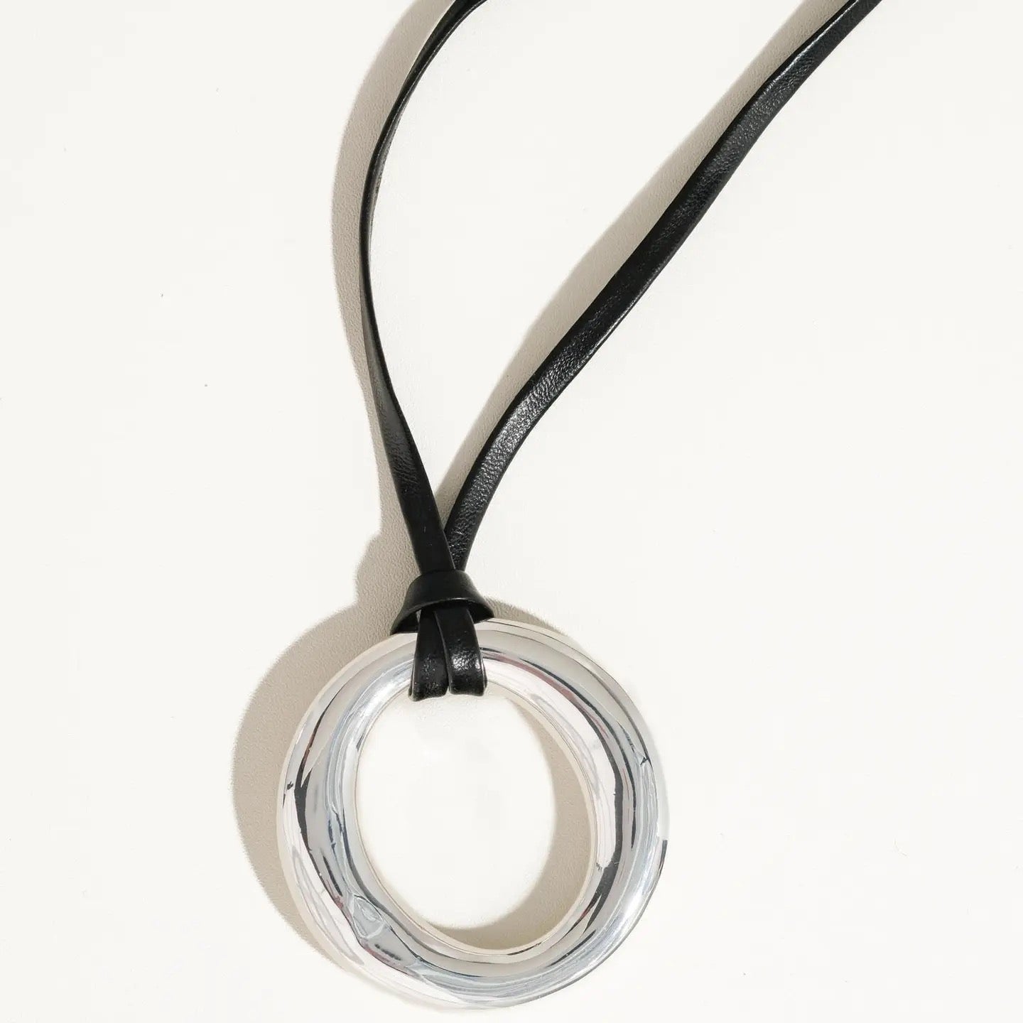 Collectique O-Ring Pendant with Leather Strap Necklace Collectique Default Title