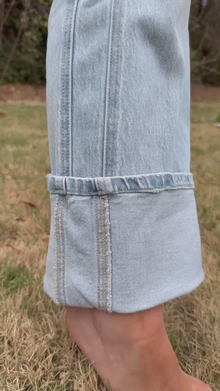 Cuffed Light Wash Denim