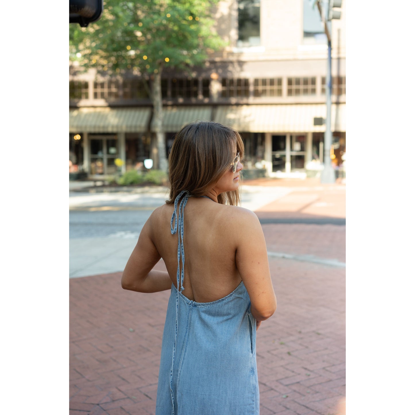 Low Back Denim Dress