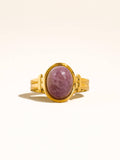 Jett 18K Gold Non-Tarnish Pink Stone Adjustable Ring