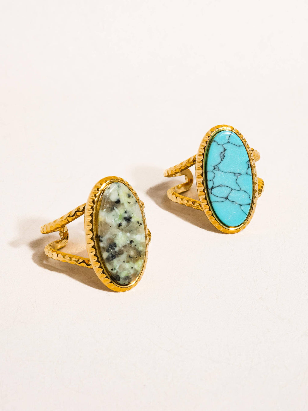 Collectique Ashwin 18K Gold Non-Tarnish Natural Stone Ring Rings Flânerie by MAIQ Turquoise Collectique Turquoise Flânerie by MAIQ Rings Ashwin 18K Gold Non-Tarnish Natural Stone Ring