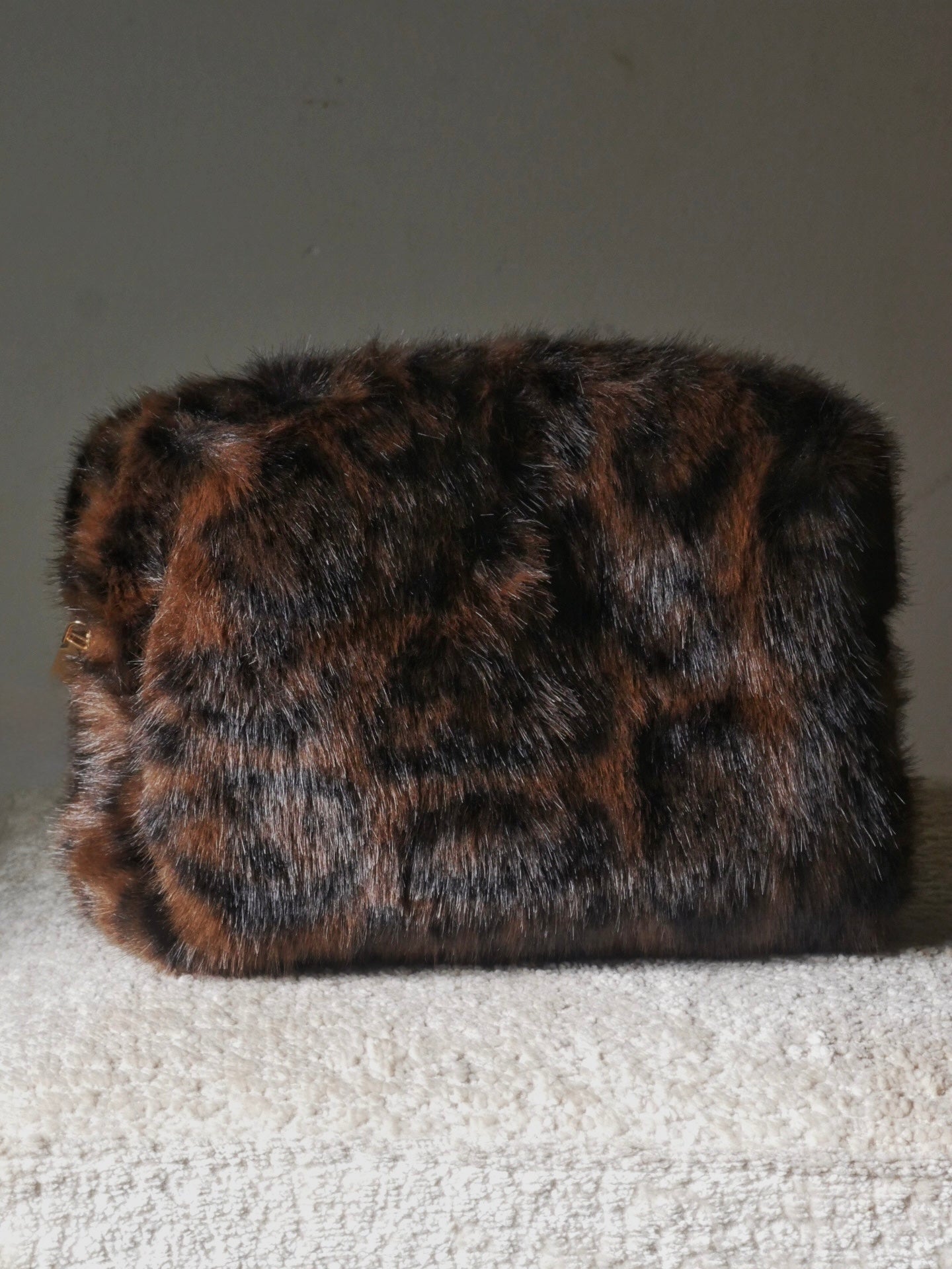 Cheetah Fur Cosmetic Bag