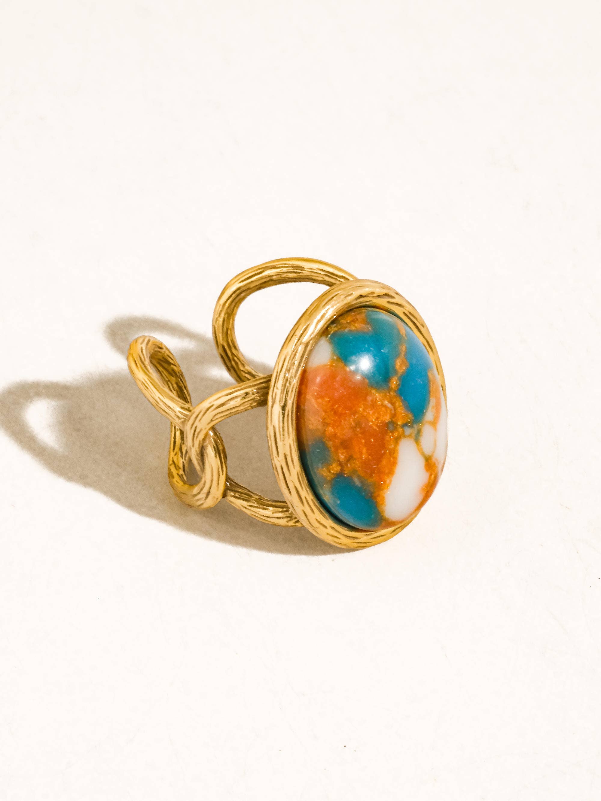 Saison 18K Gold Vintage Multicolor Stone Statement Ring