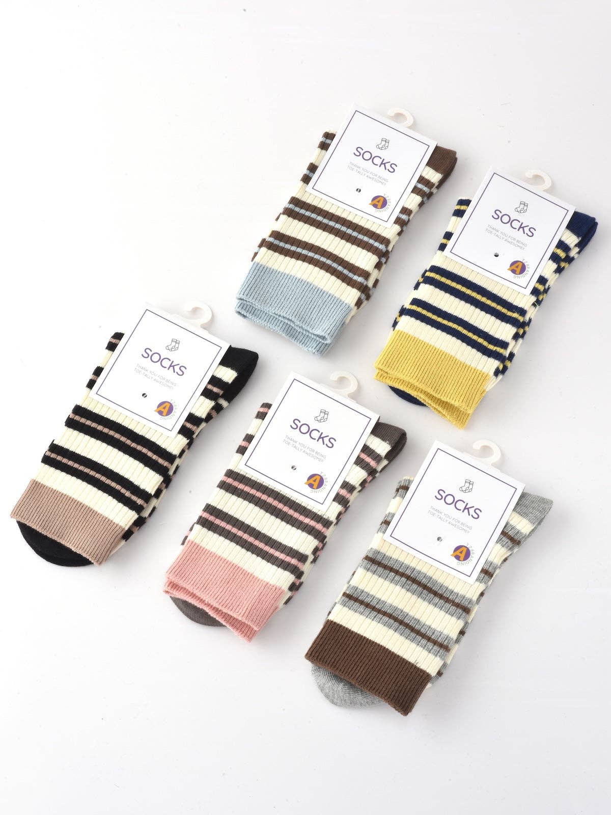 Rufia - Striped Women's Socks for Fall & Winter