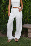 WHITE LINEN TROUSER