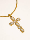 Belrose 18K Gold Non-Tarnish CZ Cross Necklace