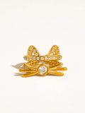 Kairo 18K Gold Non-Tarnish CZ Cat Ear Statement Ring