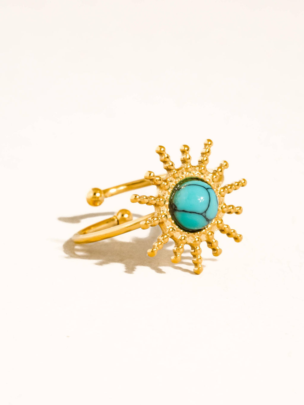 Ainsley 18K Gold Non-Tarnish Sunburst Adjustable Ring