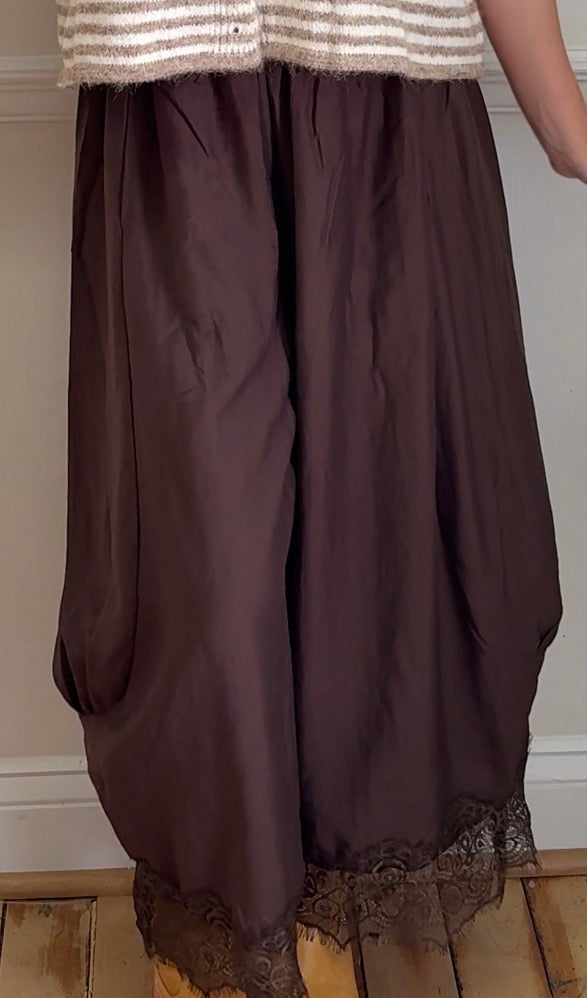 Lace Hem Relaxed Pants