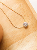 18K Non-Tarnish Petite Round CZ Necklace