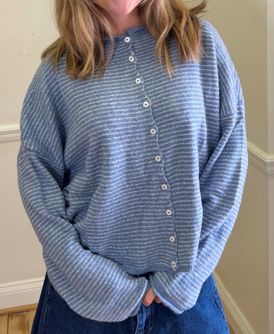 Piper Cardigan - Pin Striped
