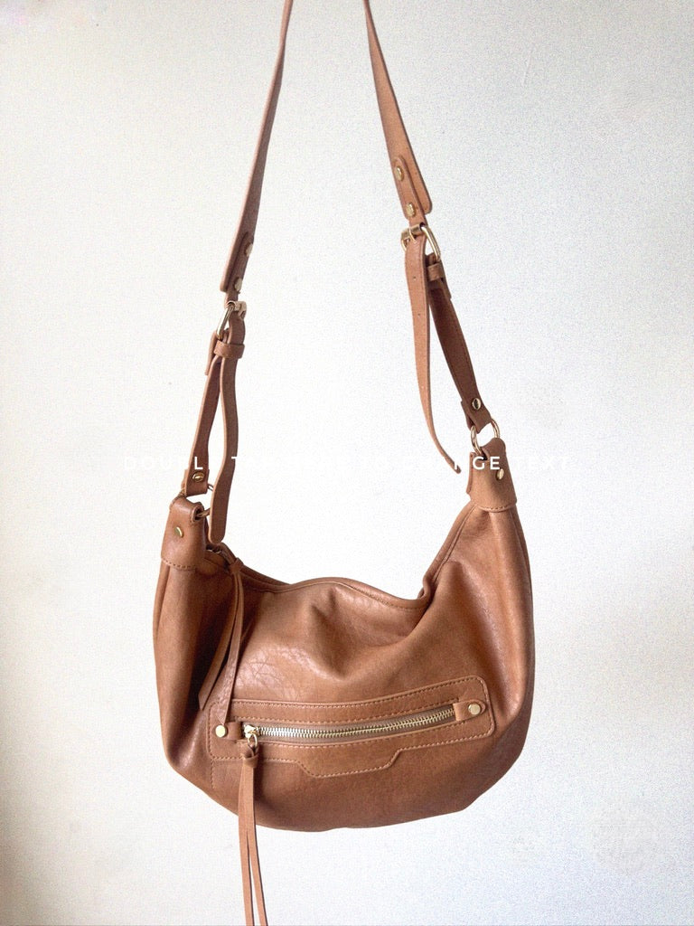 Collectique Leigh Distressed Hobo Bag Bags Collectique Carmel