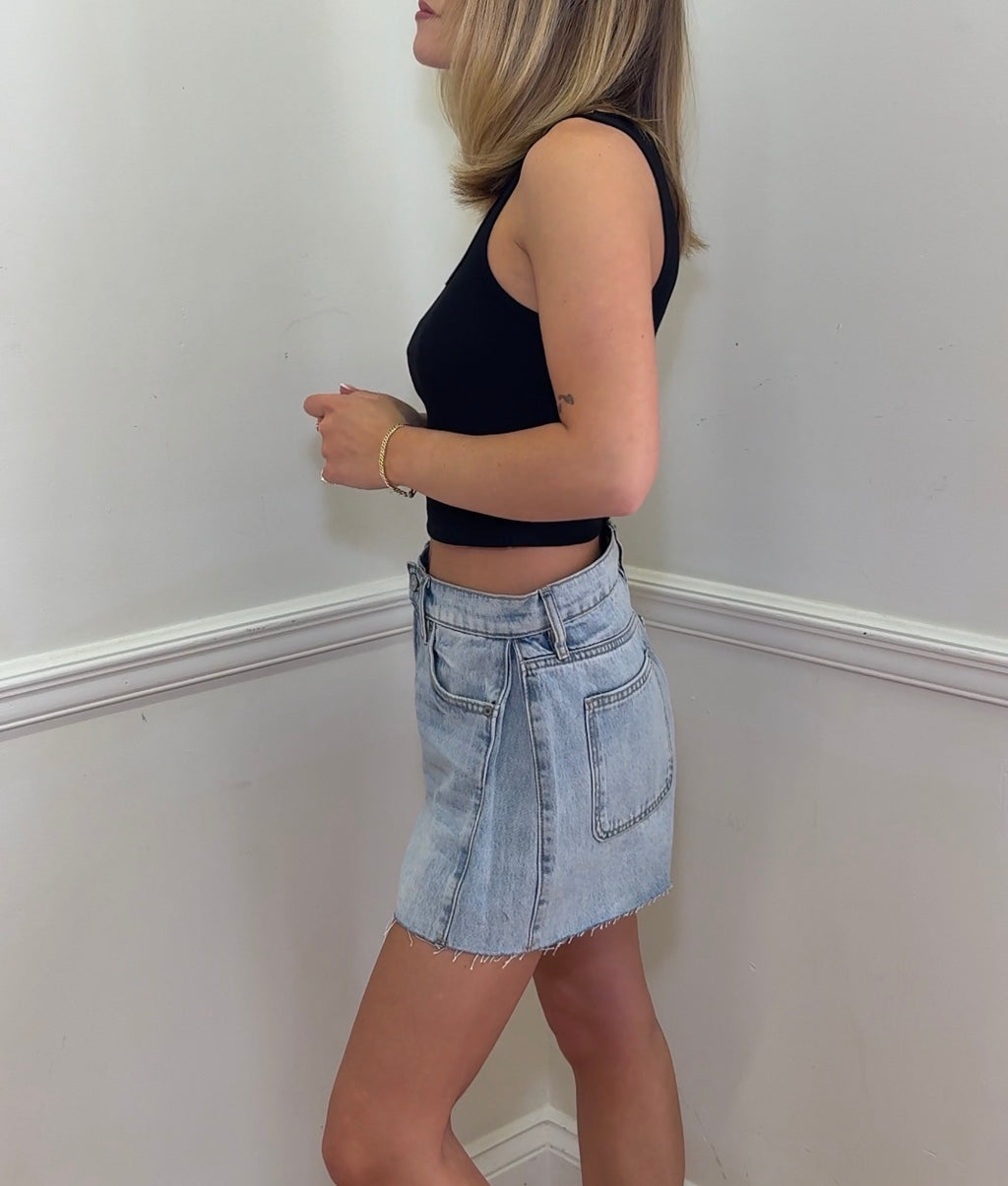 Collectique A LINE DENIM SHORTS bottoms Hidden Jeans M Collectique M Hidden Jeans bottoms A LINE DENIM SHORTS