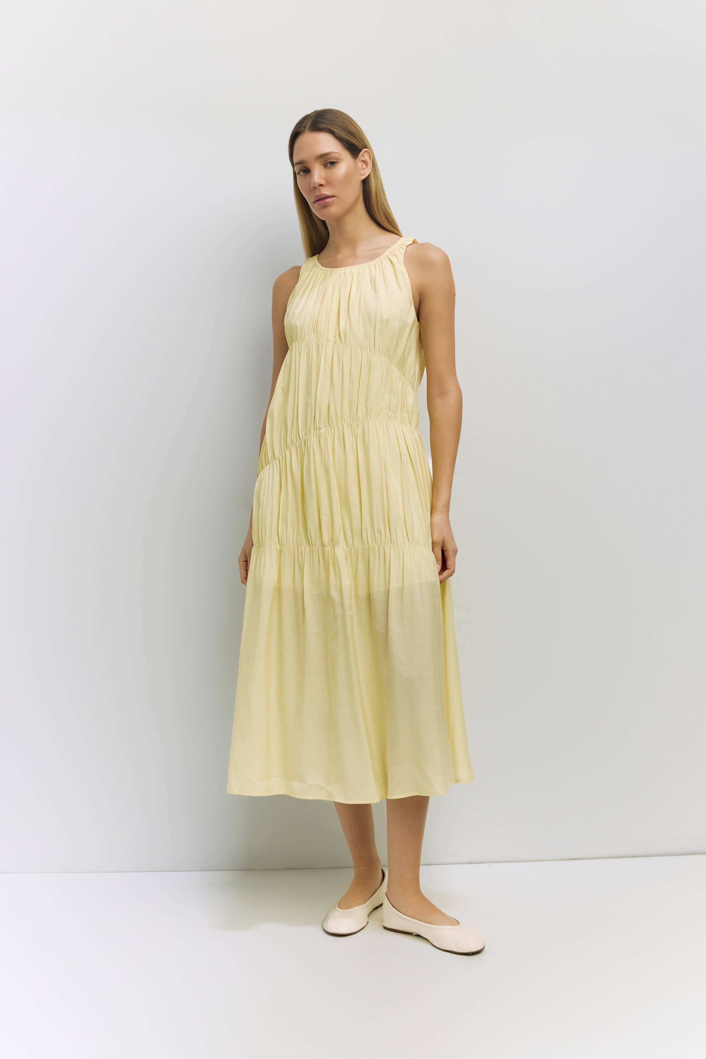 Flowy Butter Dress | Tiered Midi Dress