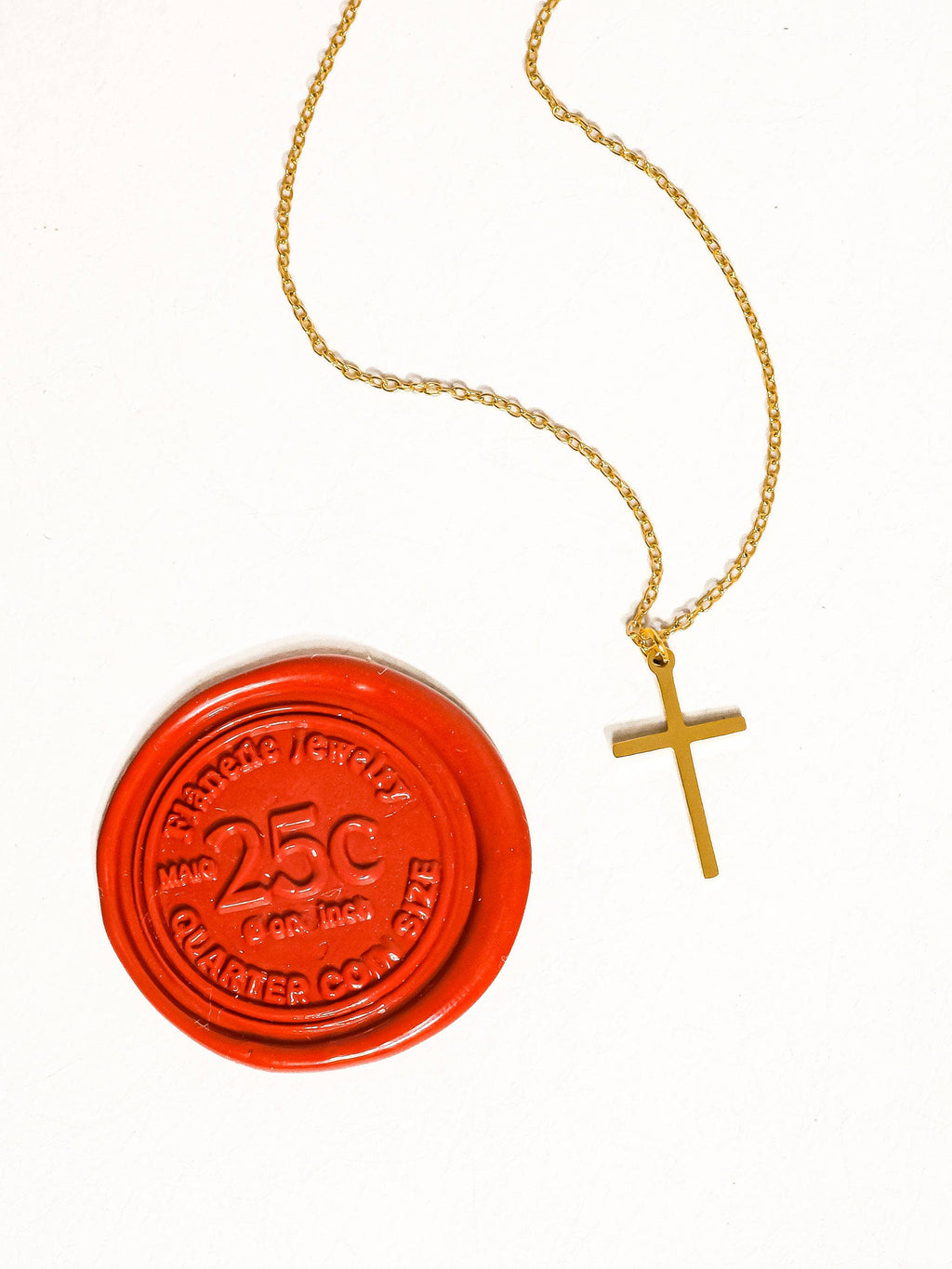 18K Gold Small Cross Necklace