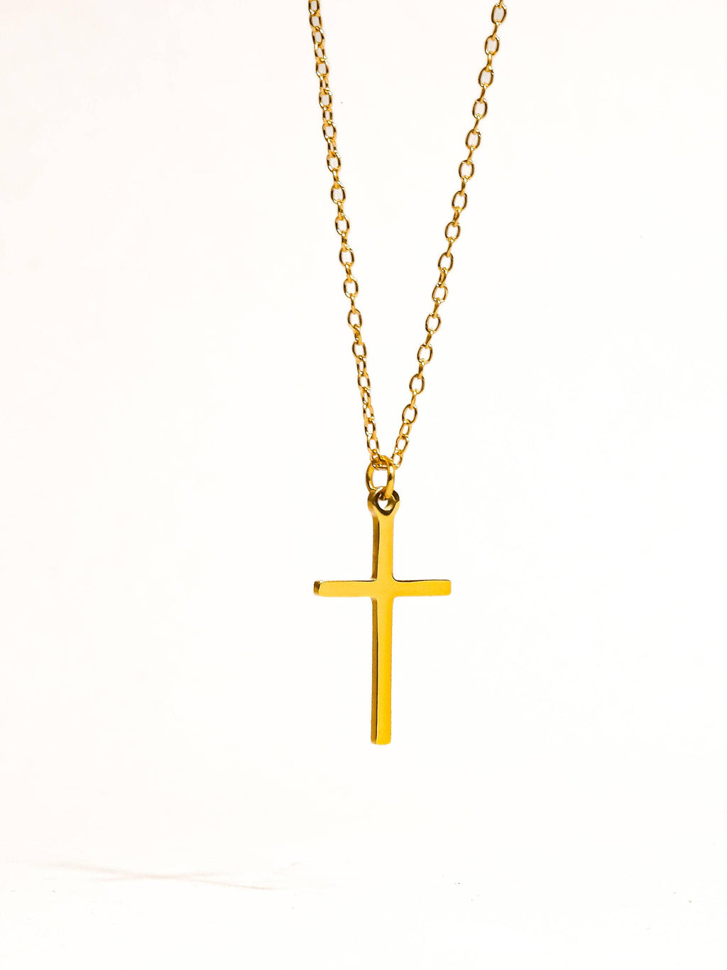 18K Gold Small Cross Necklace