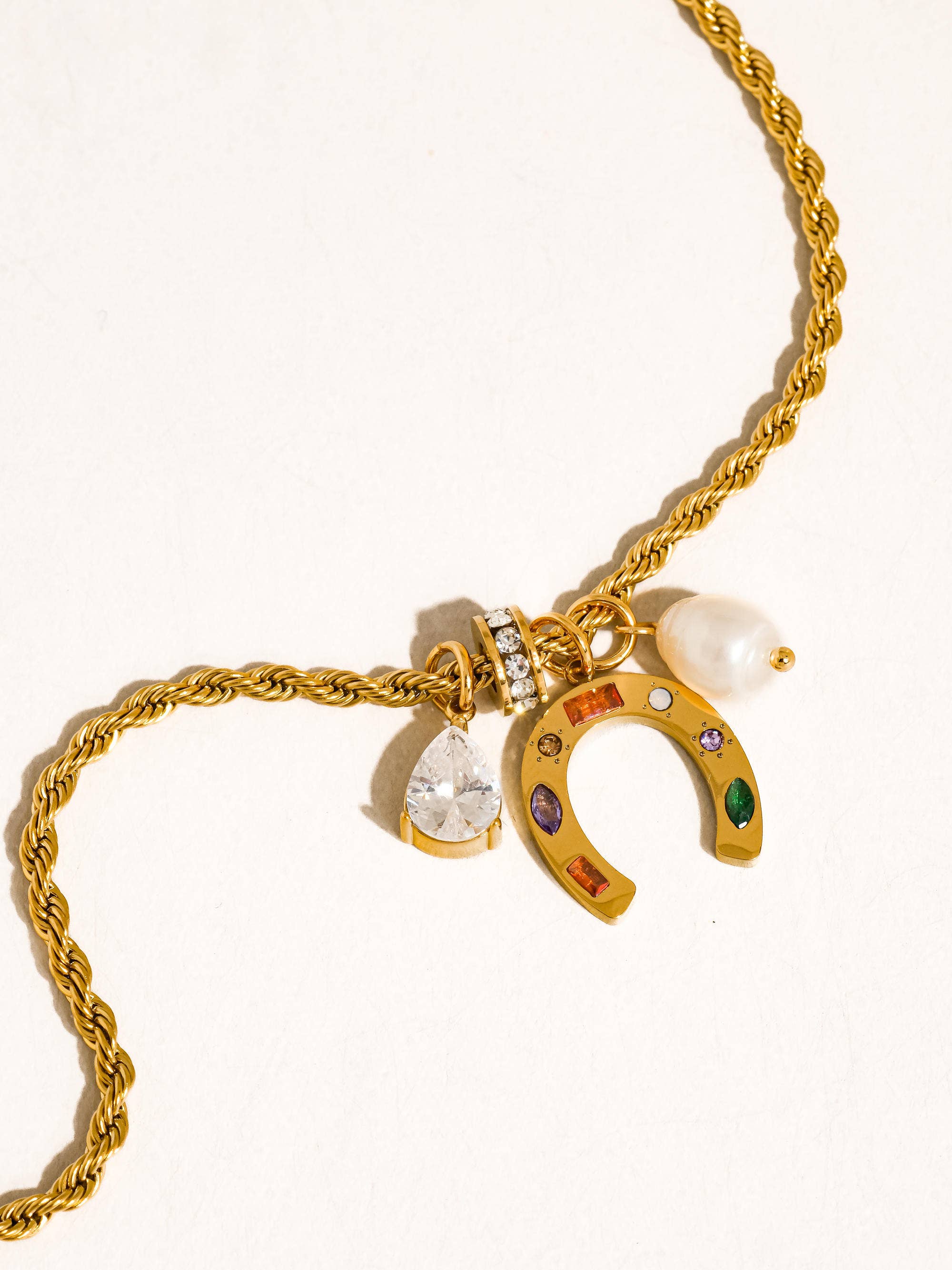 Western 18K Gold Non-Tarnish Horseshoe Charm Necklace