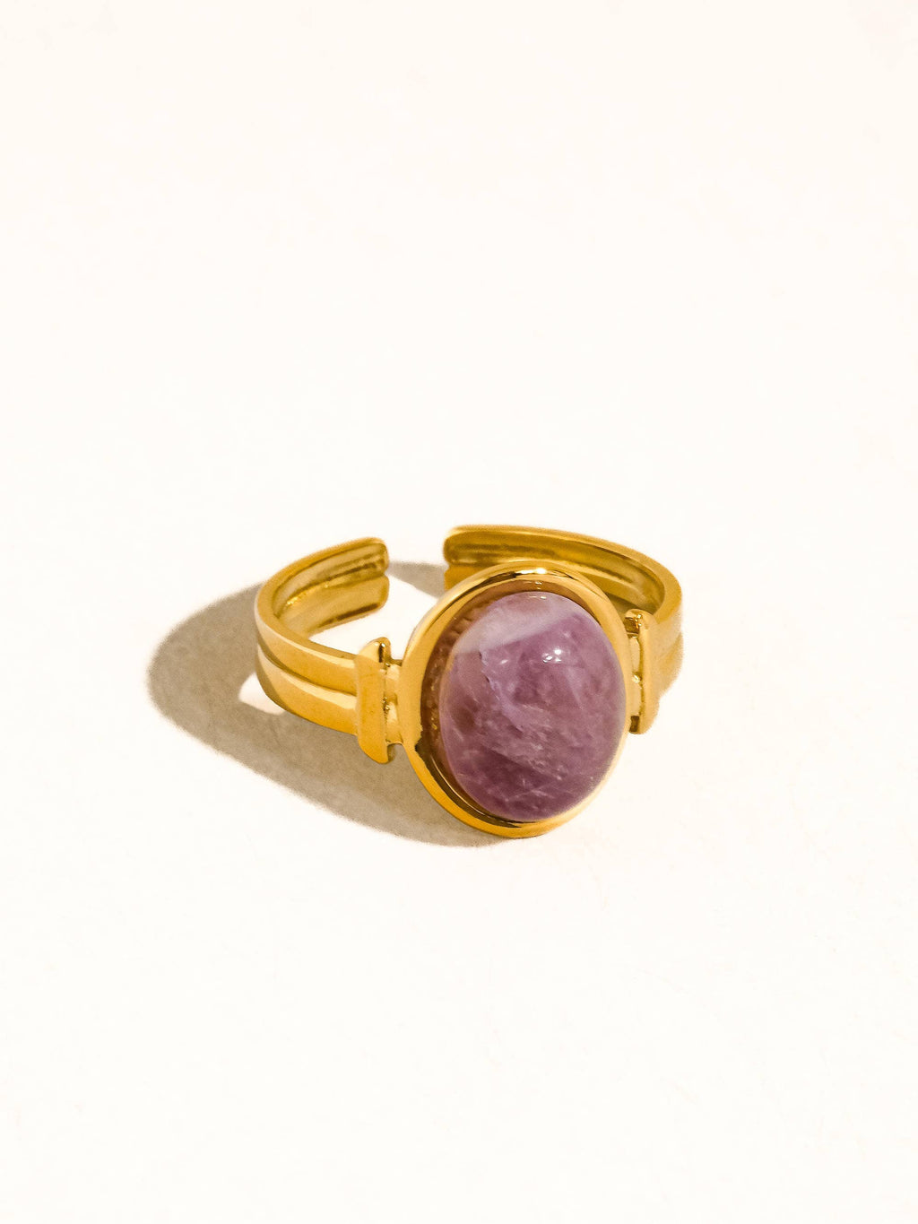 Jett 18K Gold Non-Tarnish Pink Stone Adjustable Ring