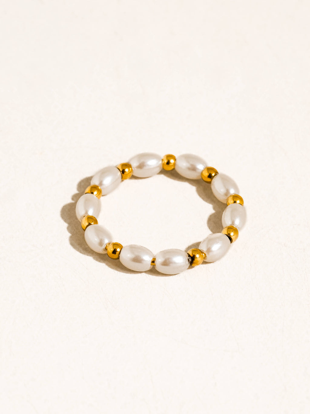 Collectique Saintes 18K Gold Non-Tarnish Pearl Beaded Ring Rings Flânerie by MAIQ 8 / Yellow Gold Collectique 8 / Yellow Gold Flânerie by MAIQ Rings Saintes 18K Gold Non-Tarnish Pearl Beaded Ring