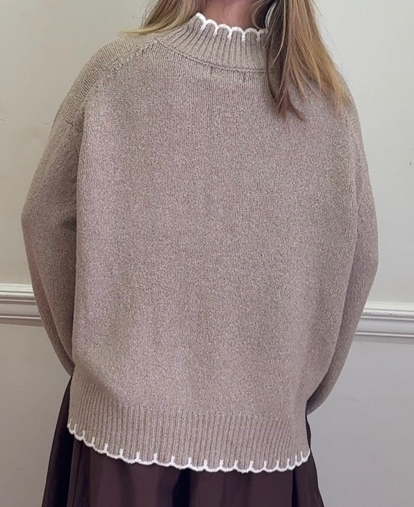 Kelli Khaki Pullover Sweater