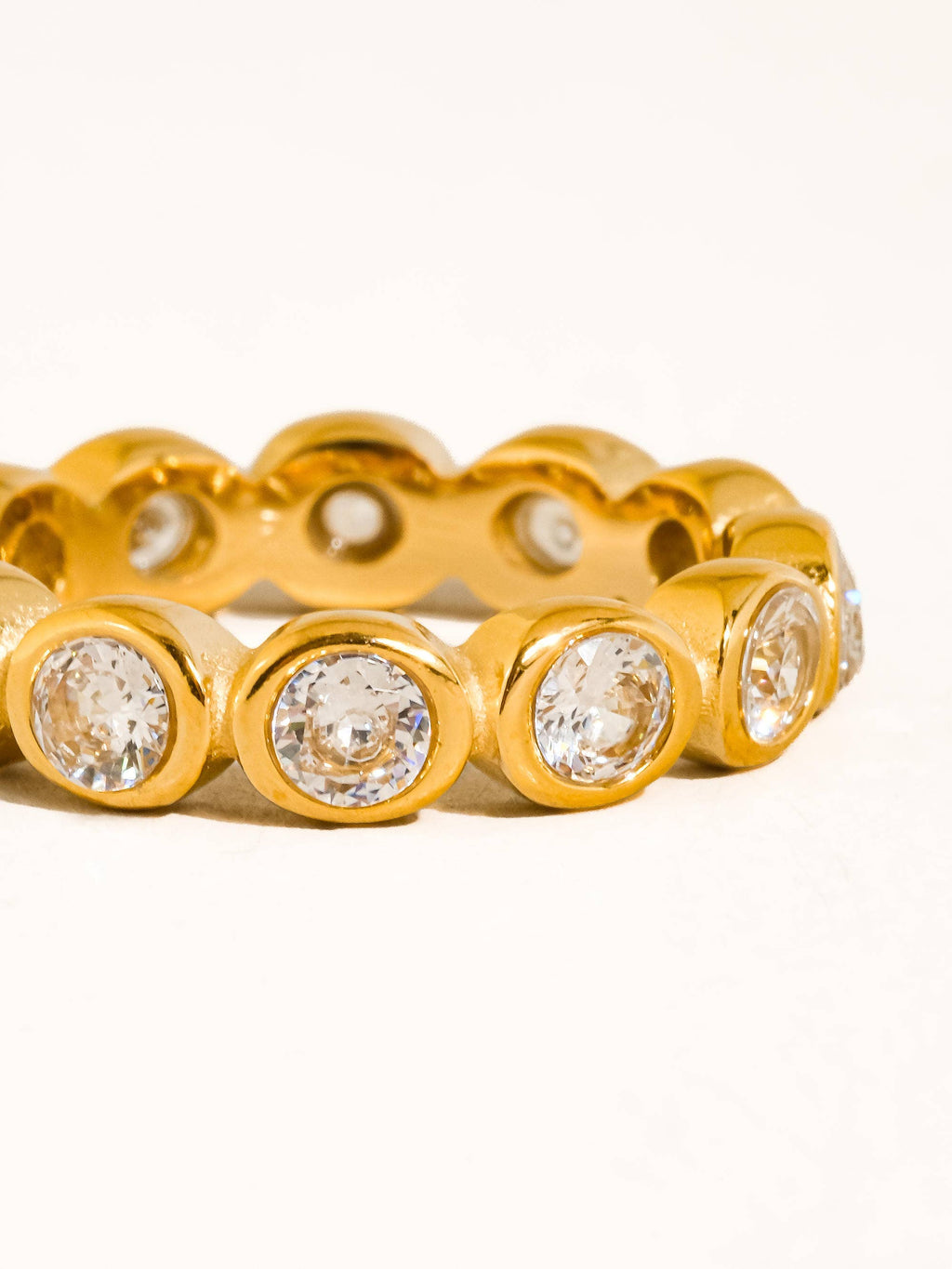 Lenna 18K Gold Non-Tarnish Bezel CZ Eternity Ring