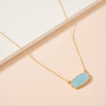 Collectique Druzy Stone Charm Short Necklace Necklace Lilla Haven One / 4SN11008 / Aqua Collectique One / 4SN11008 / Aqua Lilla Haven Necklace Druzy Stone Charm Short Necklace