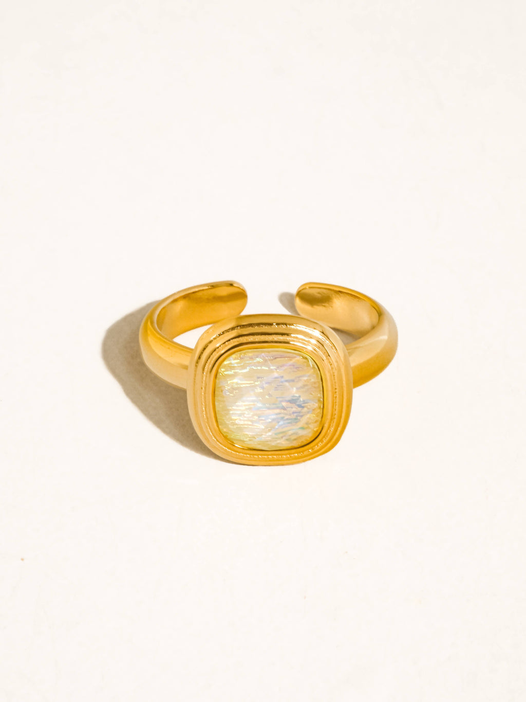 Eliza 18K Gold Non-Tarnish Vintage Square Ring