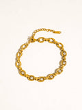 Xenon 18K Gold Non-Tarnish CZ Circle Link Bracelet