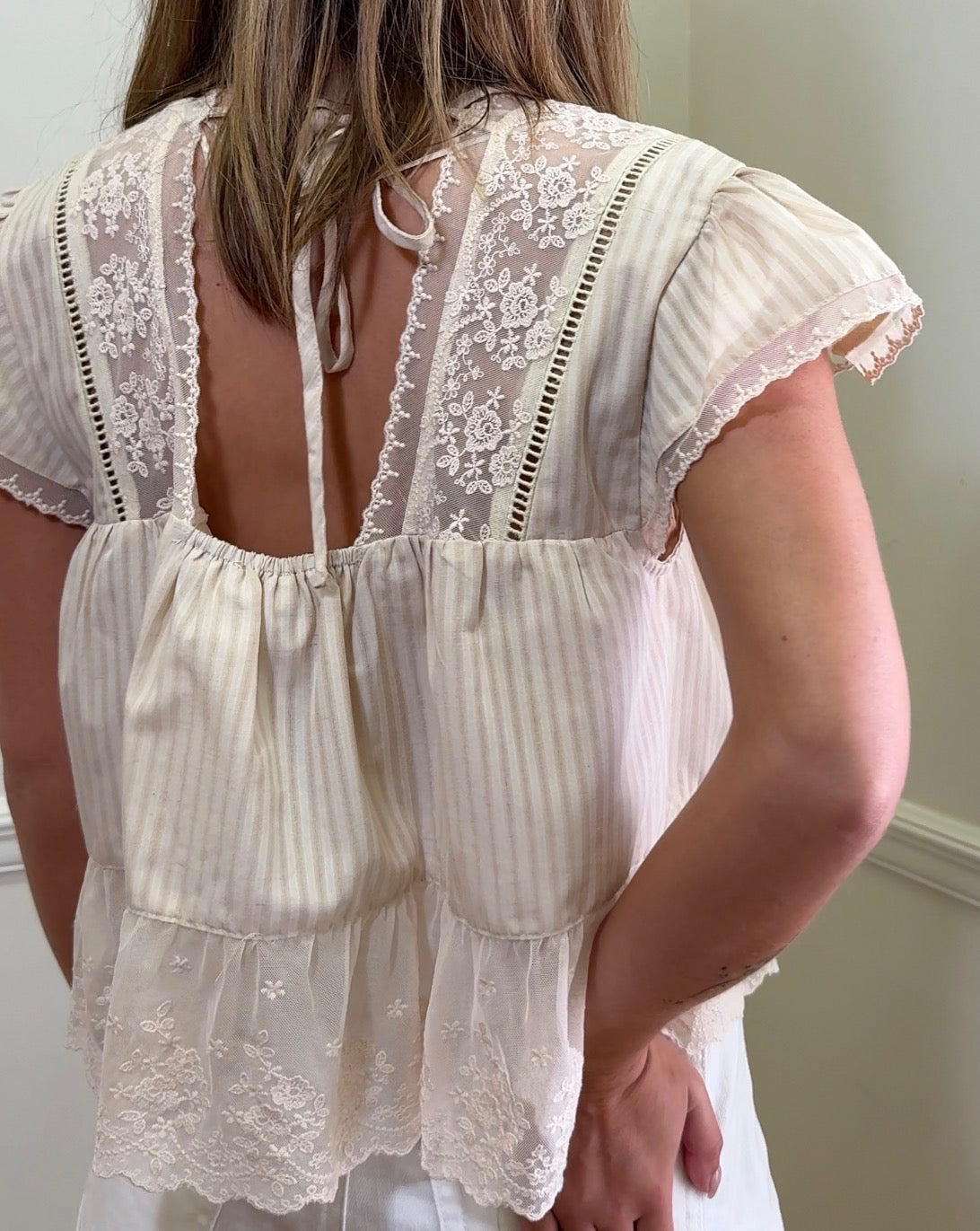 LACE-TRIMMED BLOUSE