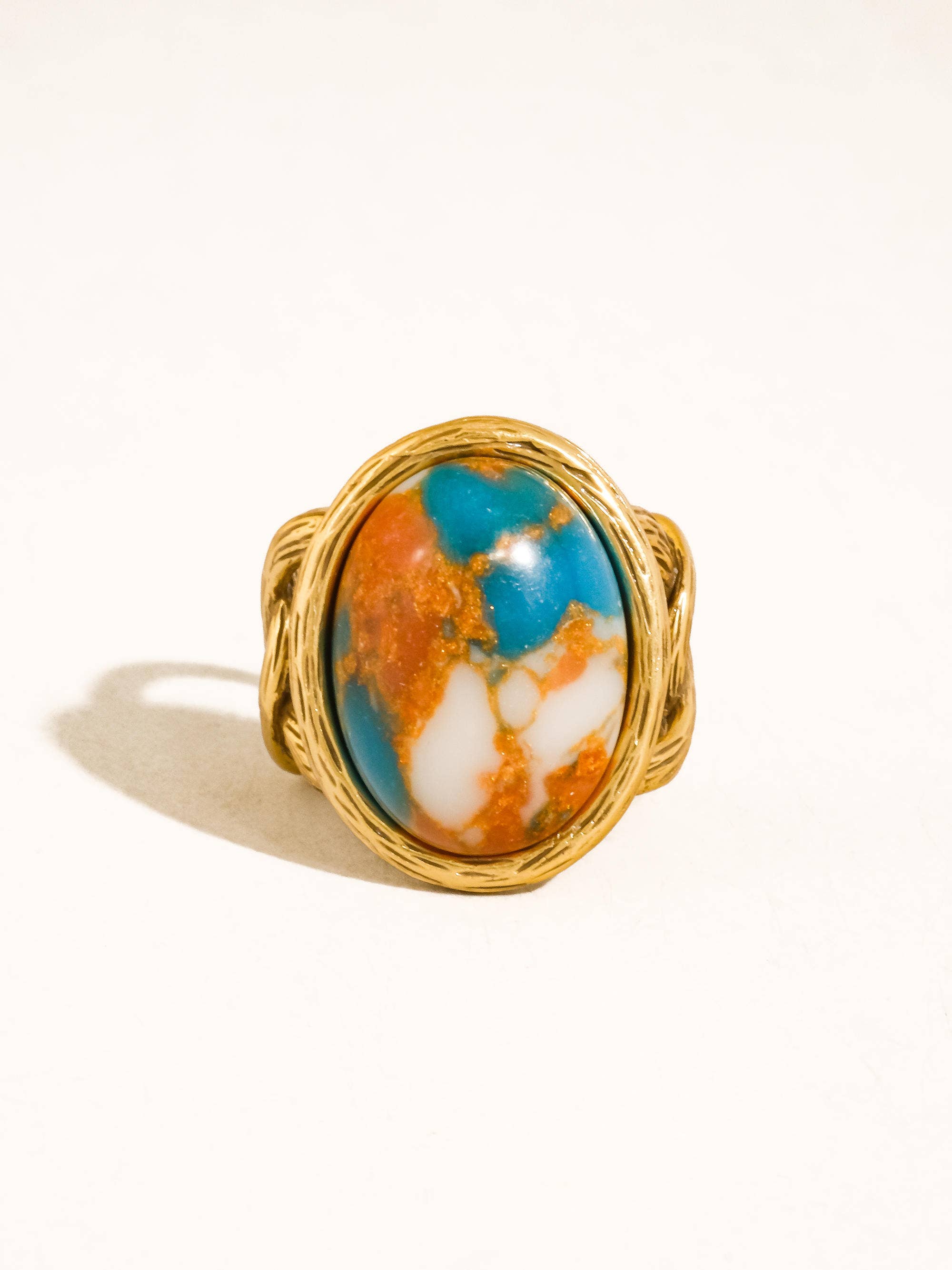 Saison 18K Gold Vintage Multicolor Stone Statement Ring