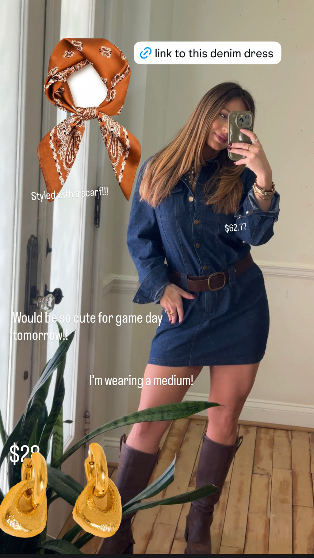 DENIM LONG SLEEVE DRESS