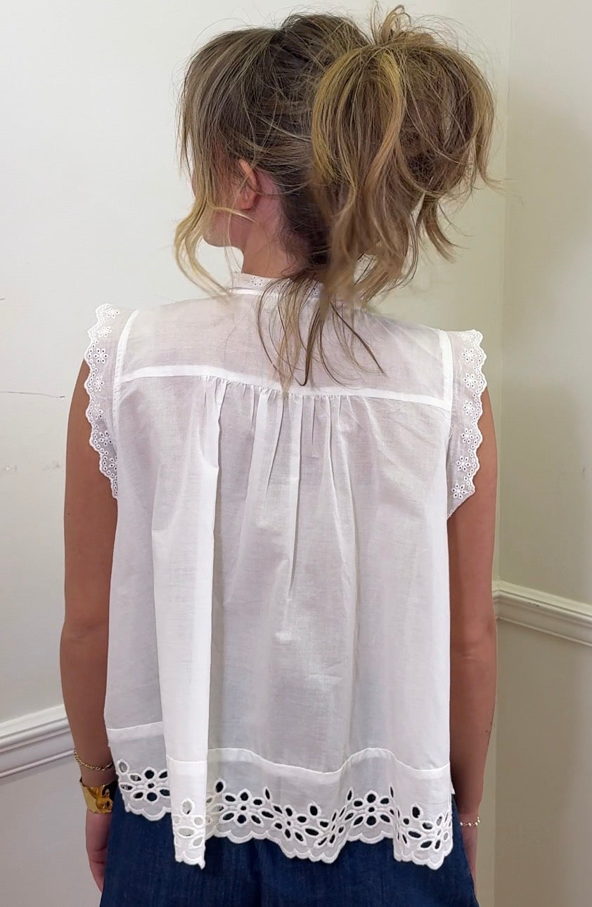 Sleeveless Cotton Blouse