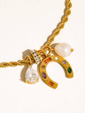 Western 18K Gold Non-Tarnish Horseshoe Charm Necklace