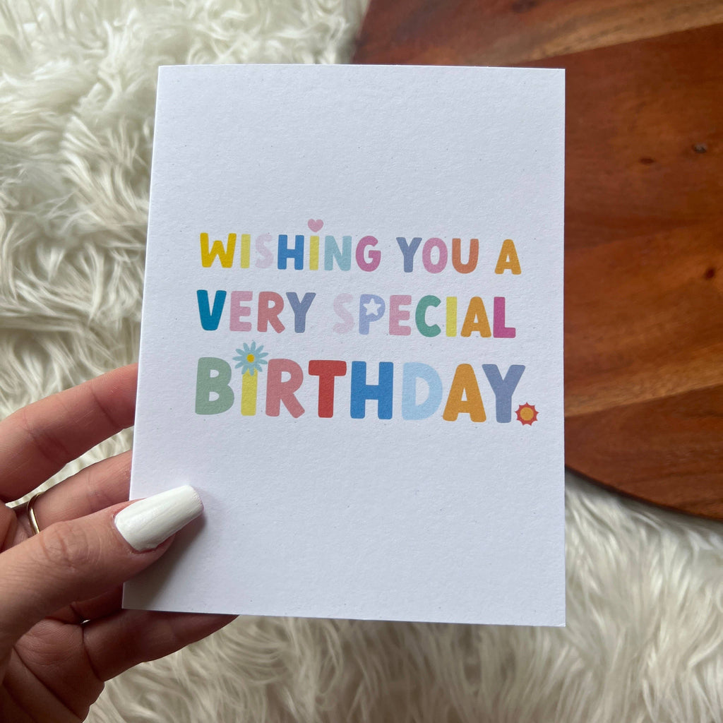 "Wishing you a very special birthday" birthday card