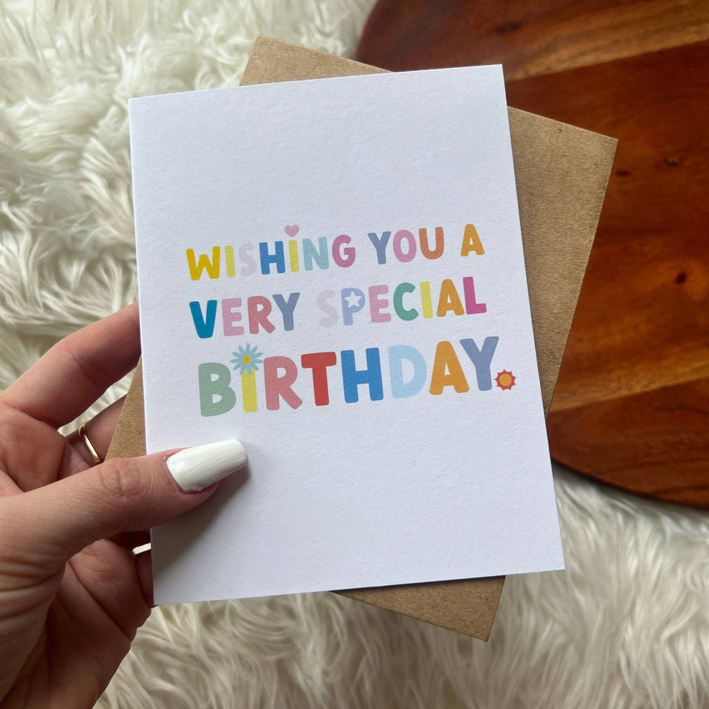 "Wishing you a very special birthday" birthday card