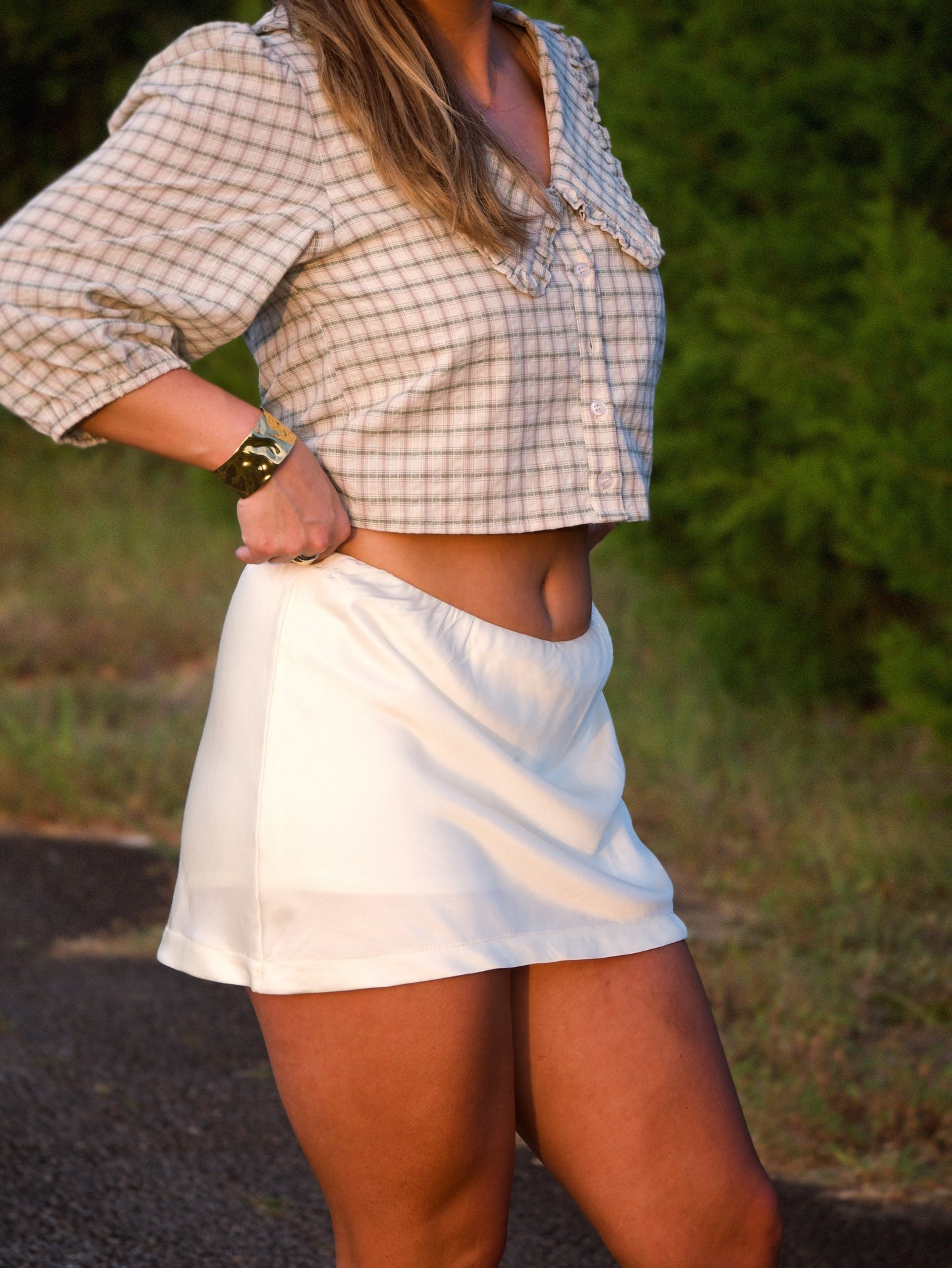 Satin Mini Skirt