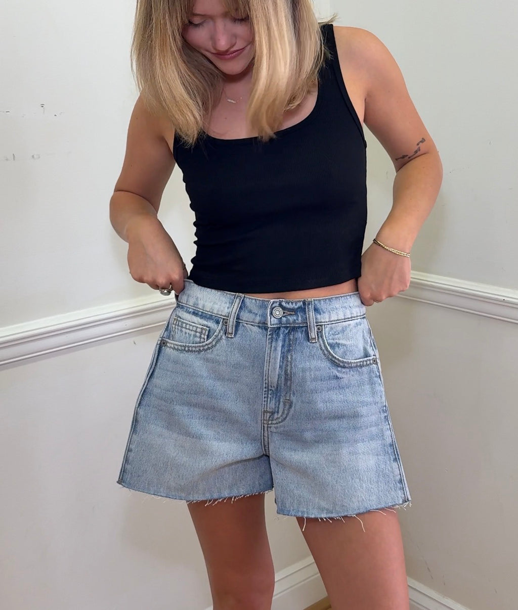 Collectique A LINE DENIM SHORTS bottoms Hidden Jeans M Collectique M Hidden Jeans bottoms A LINE DENIM SHORTS