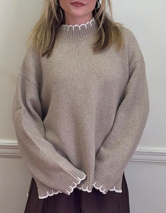 Kelli Khaki Pullover Sweater