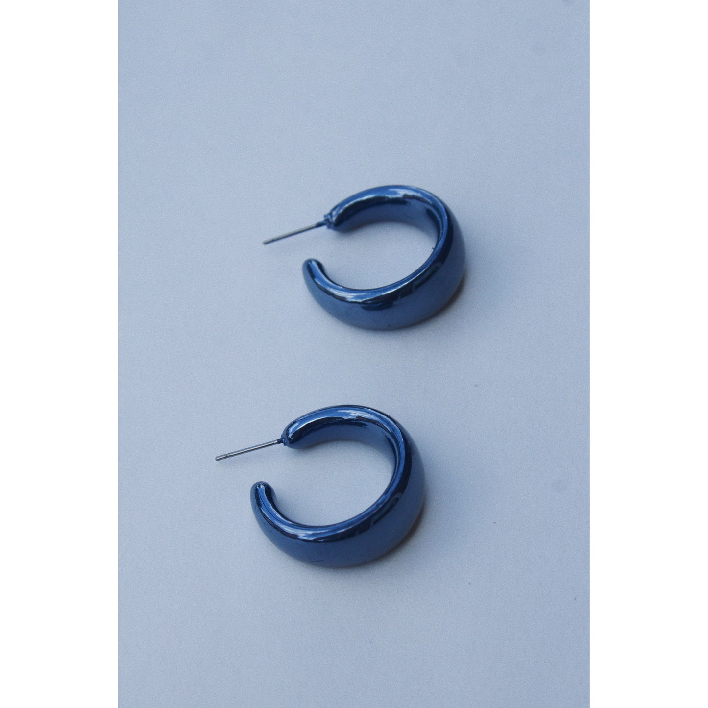 Blue Metalic Earrings