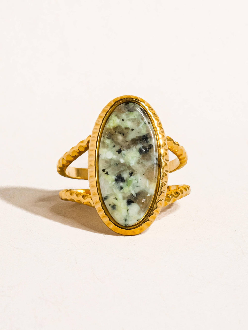 Collectique Ashwin 18K Gold Non-Tarnish Natural Stone Ring Rings Flânerie by MAIQ Green Collectique Green Flânerie by MAIQ Rings Ashwin 18K Gold Non-Tarnish Natural Stone Ring