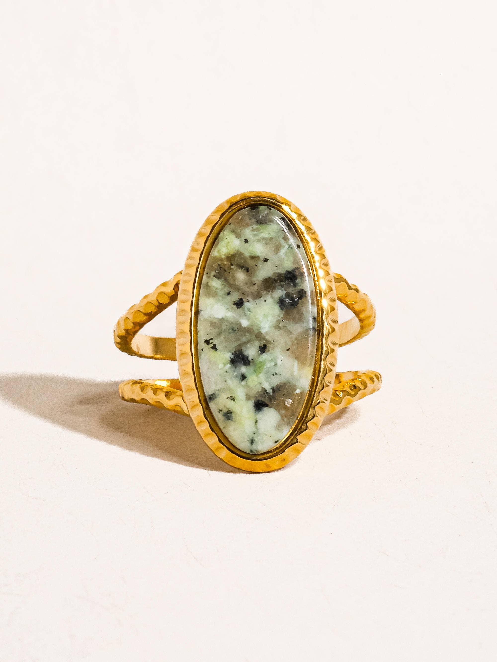 Ashwin 18K Gold Non-Tarnish Natural Stone Ring