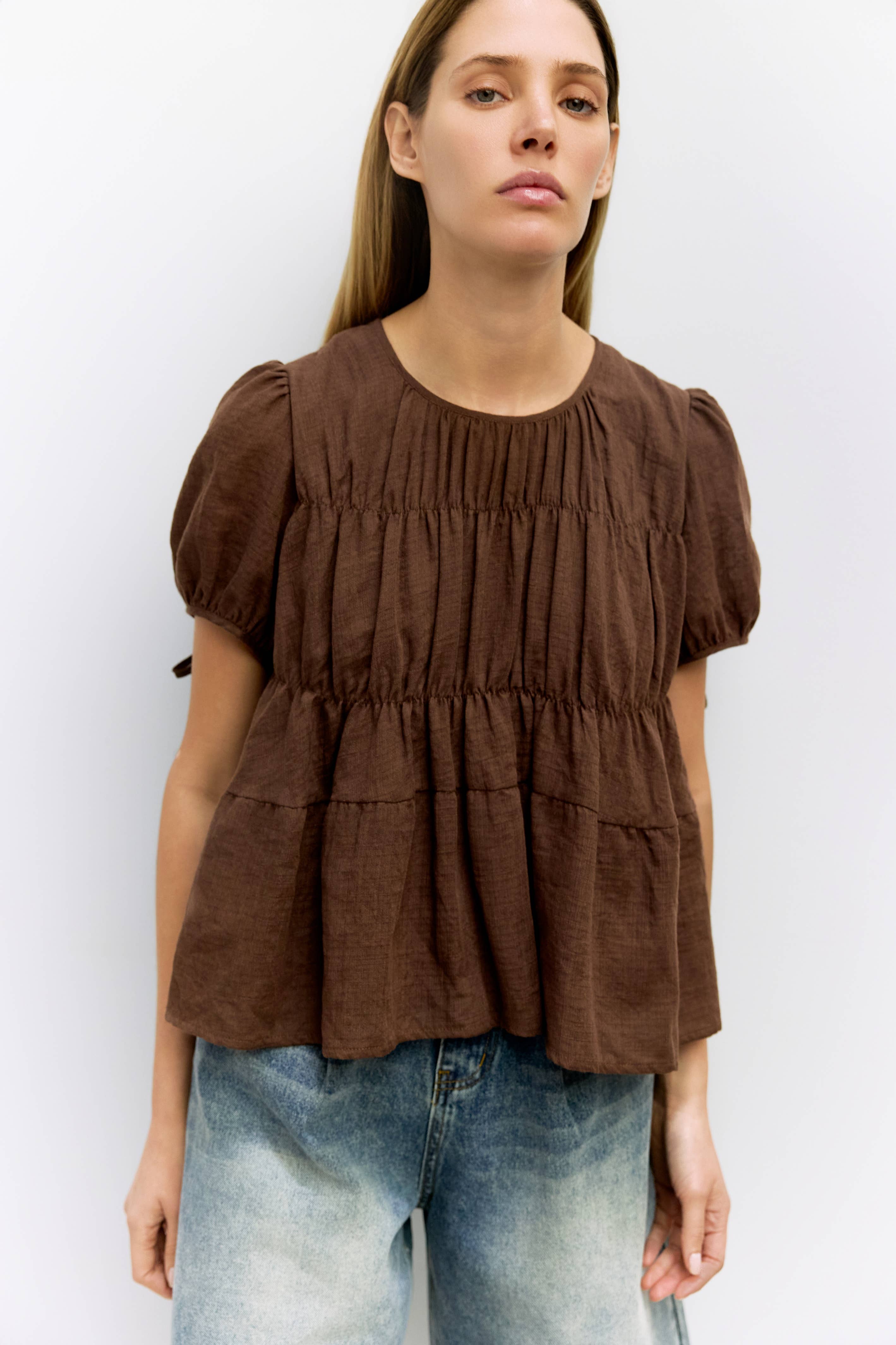 The Penelope Top | Tiered Woven Top