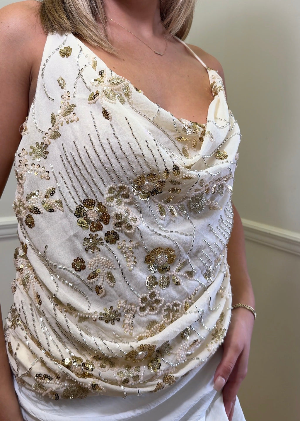 AURYA Beaded Top