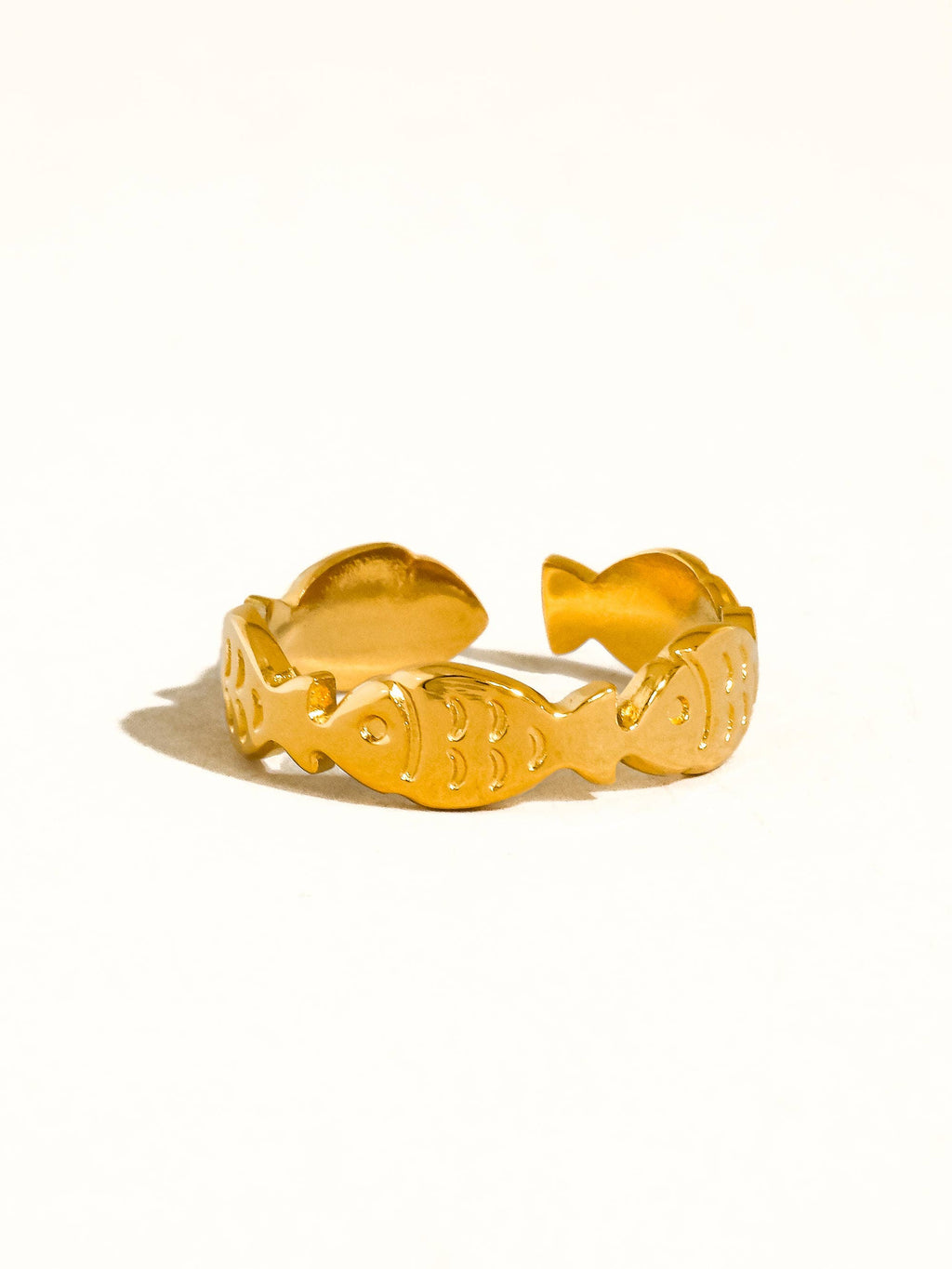 Livia 18K Gold Non-Tarnish Fish Wrap Open Ring