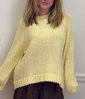 RAGLAN CREW NECK RIBBED HEM KNIT PULLOVER