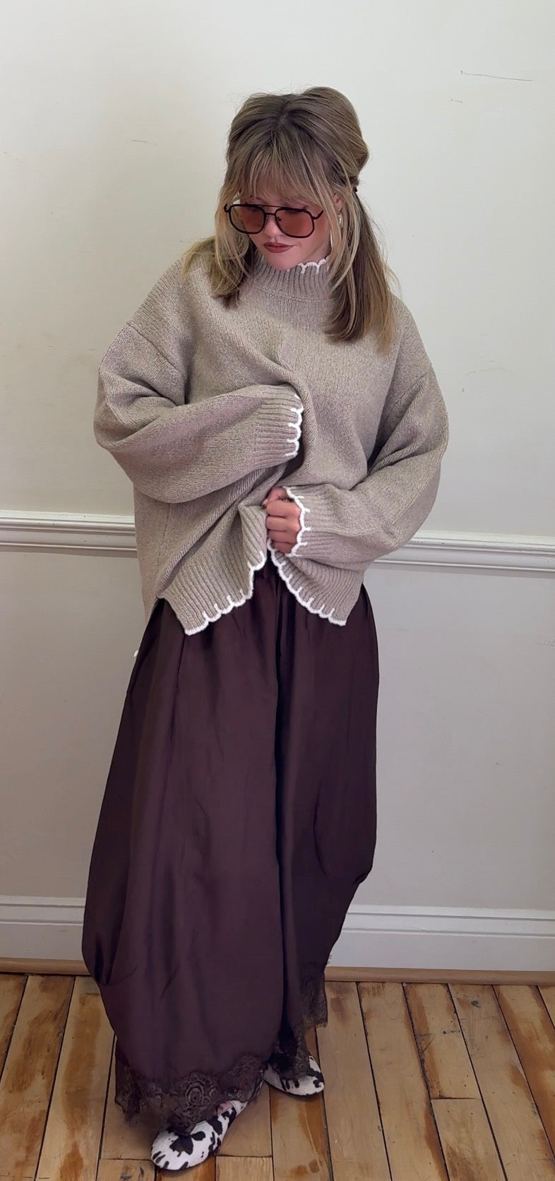Kelli Khaki Pullover Sweater