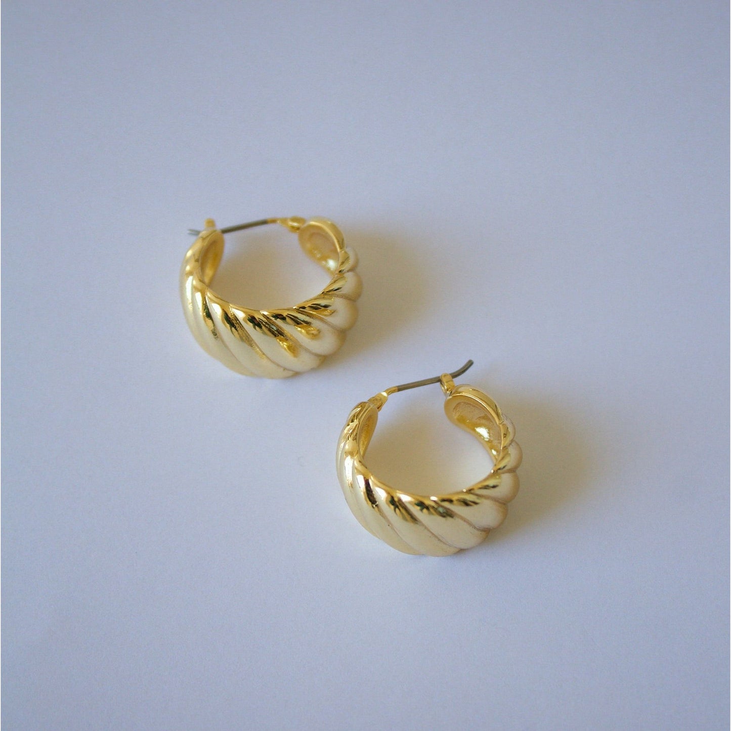 Gold Dipped Twisted Medium Hoops